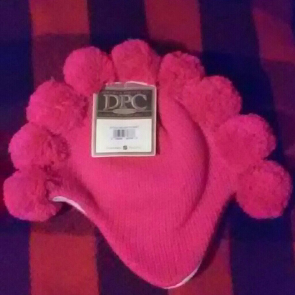 New Girl pink lined winter hat Age 4-6X